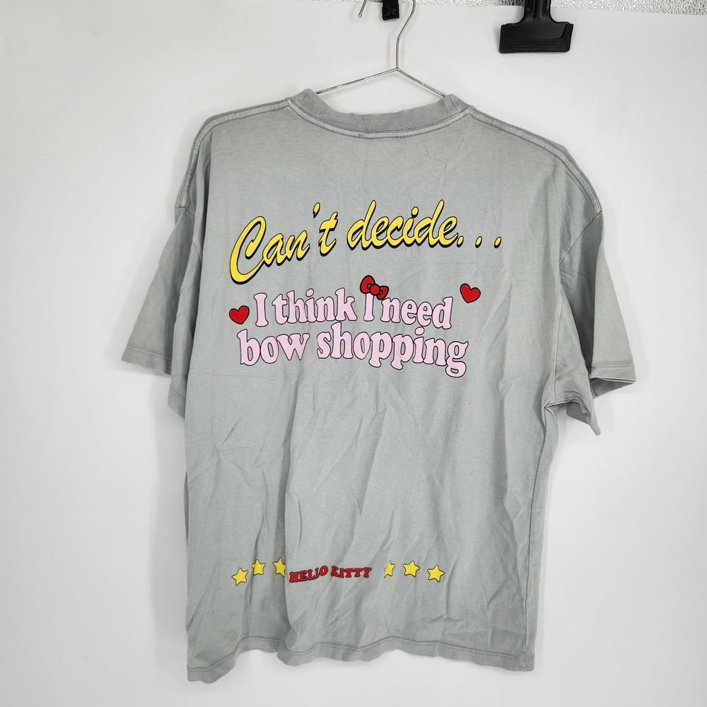 Zara Medium Grey Hello Kitty Crew Neck Short Sleeve Shirt NWT - Picture 6 of 8